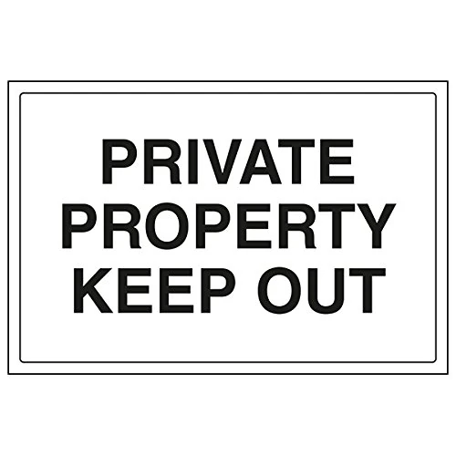 VSafety Private property keep out - 800x600mm Class RA1 Reflective 3mm Aluminium Composite With Anti-Graffiti Coating & Fixing Channel Safety Sign