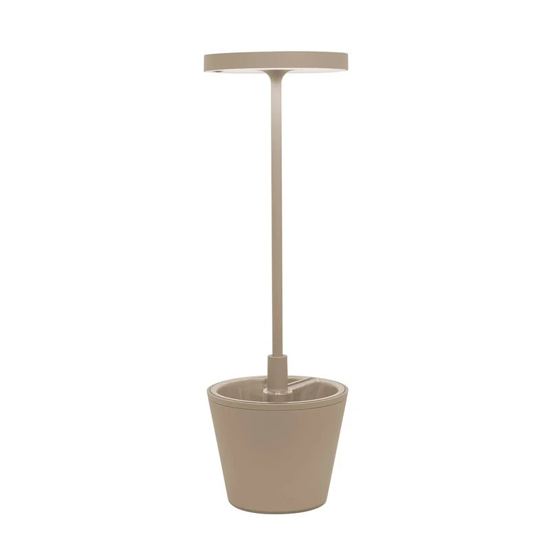 Zafferano, Poldina Reverso Lamp, Rechargeable and Wireless Table Lamp with Touch Control, Suitable for Indoor and Outdoor Use, Dimmer, 2200-3000 K, Height 35 cm, Sand Colour
