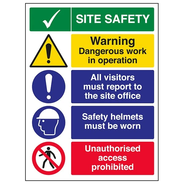 VSafety Site Safety/Warning/Visitors/Helmet/Unauth.Ac...-600x800 Class RA1 Reflective 3mm Aluminium Composite With Anti-Graffiti Coating Safety Sign