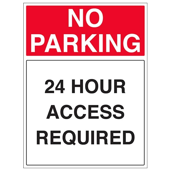 VSafety NP 24 Hour Access Required - 600x800mm Class RA1 Reflective 3mm Aluminium Composite Safety Sign