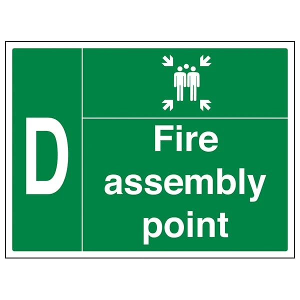 VSafety Fire Assembly Point Sign - 800x600mm Aluminium Composite
