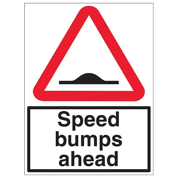 VSafety Speed Bumps Ahead - 600x800mm 3mm Aluminium Composite With Fixing Channel Safety Sign
