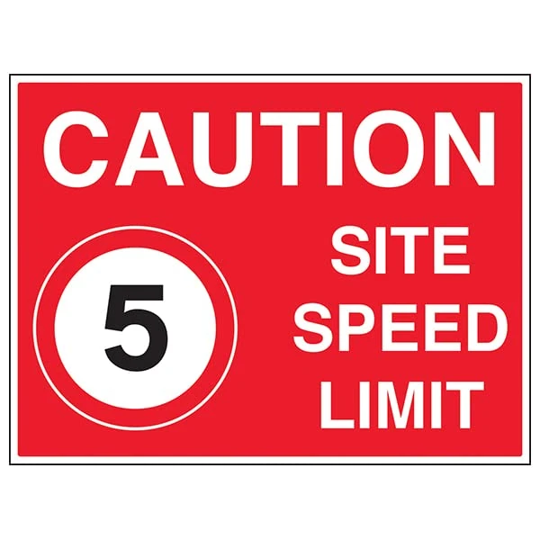 VSafety 5 MPH Site Speed Limit - 800x600mm Class RA1 Reflective 3mm Aluminium Composite With Anti-Graffiti Coating & Fixing Channel Safety Sign