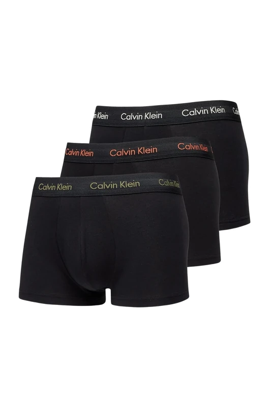 Calvin Klein Men’s 3 Pack Low Rise Trunks Underwear, Black (Marron, Skyway, True Nv W/Wt Wbs), M