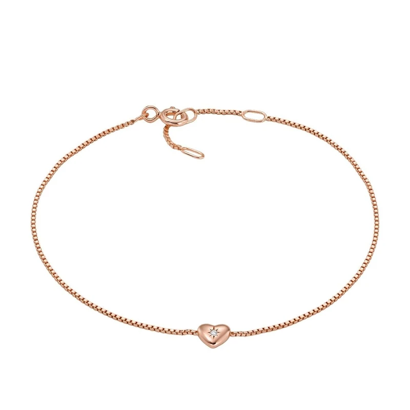 Fossil Women's Bracelet, Sterling Silver Lock Chain Bracelet