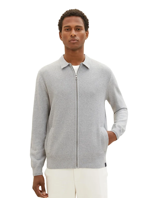 TOM TAILOR Men's Basic Hoodie Sweatshirt with logo print, tomato cream orange, M - Image 1