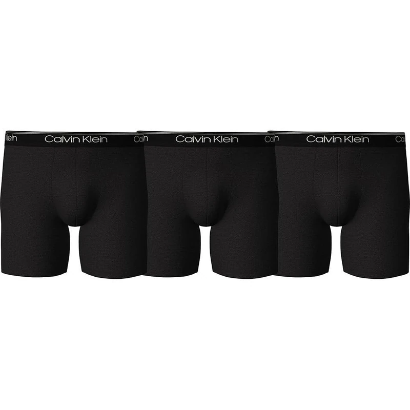 Calvin Klein Men’s 3 Pack Stretch Boxer Briefs, Black (Black), M
