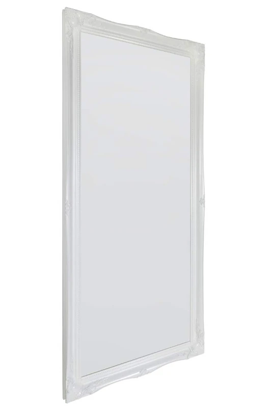 MirrorOutlet Full Length Leaner Ornate Tall Floor standing shabby Chic White wall Mirror: 167 x 76cm