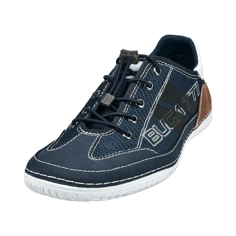 bugatti Men's Fashionable Casual Sneaker with Logo Details and Flexible Sole, Dark Blue, 12 UK