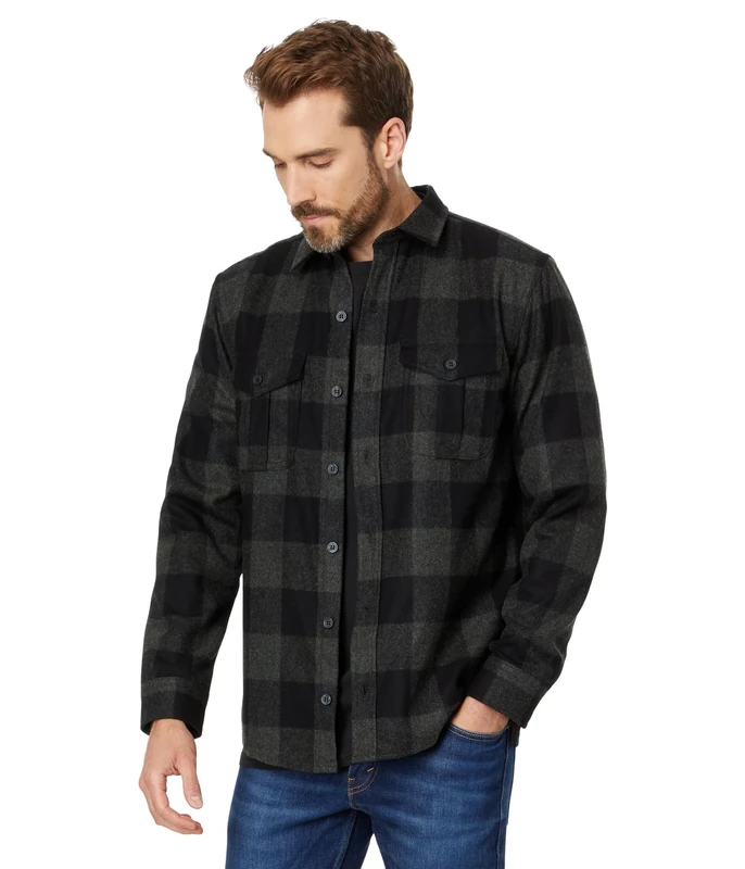 Pendleton Men's Long Sleeve Scout Shirt, Blue/Green Buffalo Check, S