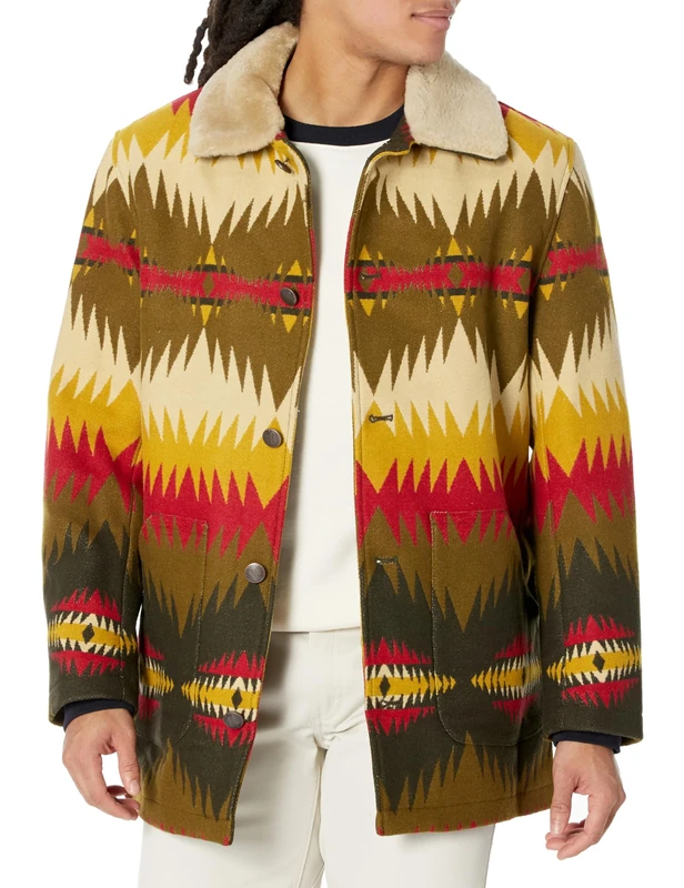 Pendleton Men's Brownsville Wool Coat, Tye River Blue, L