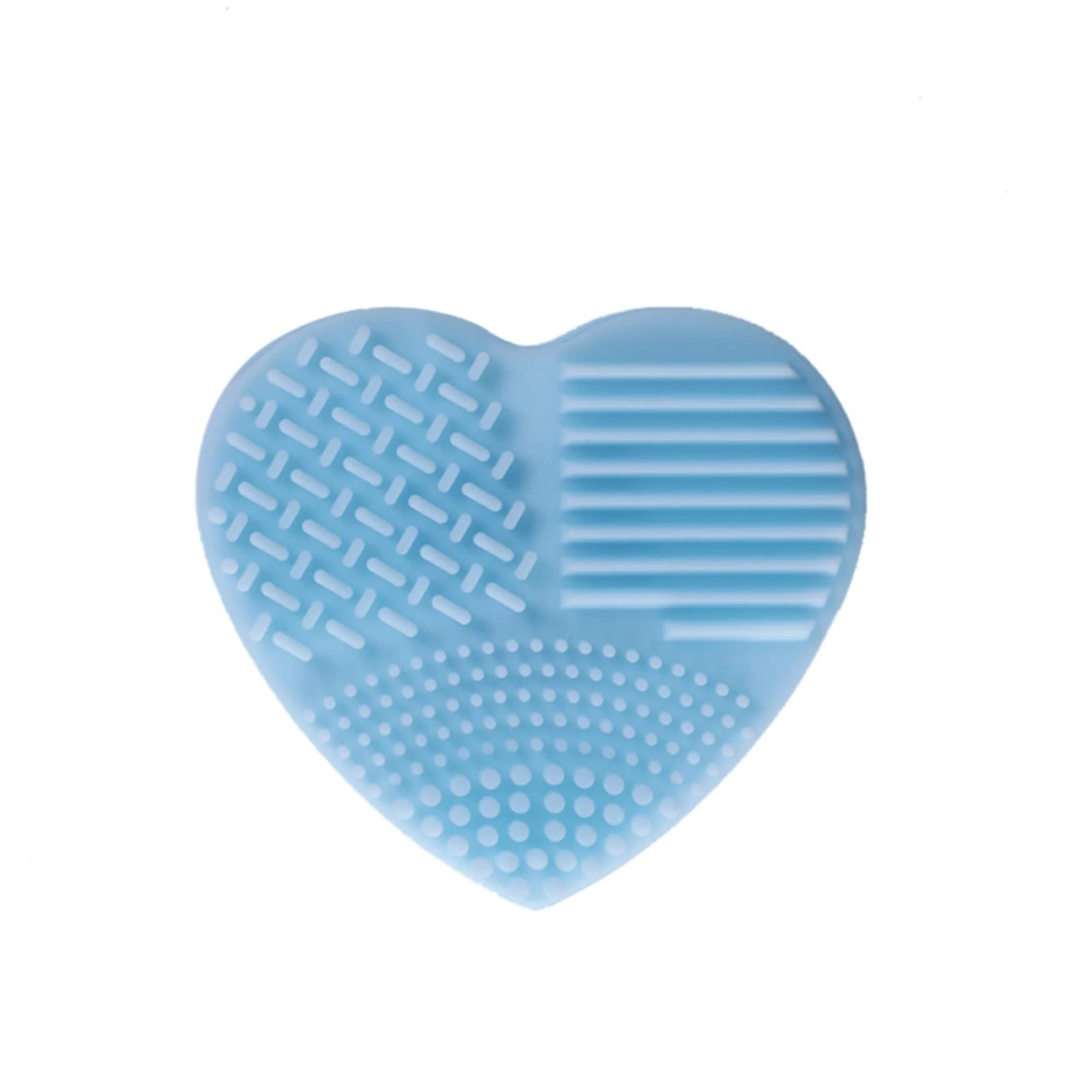Brush Tool Shape Cleaning Washing Makeup Cleaner Heart Brush Silicone Cosmetic Brush Baking Powe Makeup (Blue, One Size)