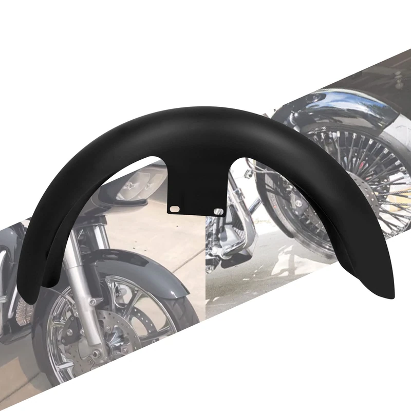 HCmotorku Motorcycle 19 inch Front Fender Mudguard Fit For Harley Touring Road King Road Glide Electra Glide Street Glide Custom Baggers (For 120 / R19,Matte Black)