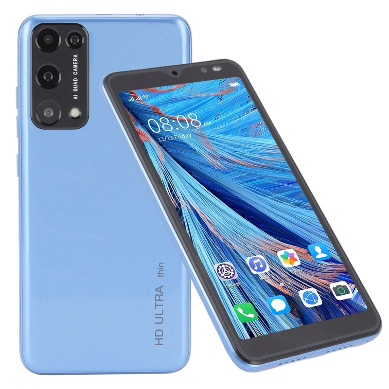 Septpenta Rino8 Pro Smartphone, 5.45 Inch Full Screen, 2GB RAM 32GB ROM, Dual SIM Dual Standby, 2MP Front 5MP Rear, 2200mAh Face Recognition Ultra Thin Mobile Phone for Android 6(Blue)