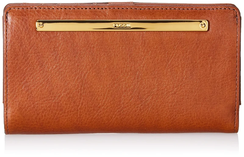 Fossil Ladies Purse - Liza Eco Leather Zip Around Clutch SL7878G200-7.5" L x 1" W x 4.5" H, Brown, 19.5 cm L x 2.5 cm W x 11.4 cm H