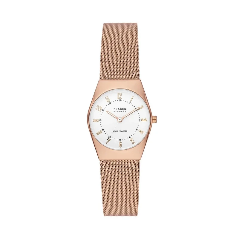 Skagen Grenen Watch for Women, Solar-Powered Movement with Stainless Steel or Leather Strap