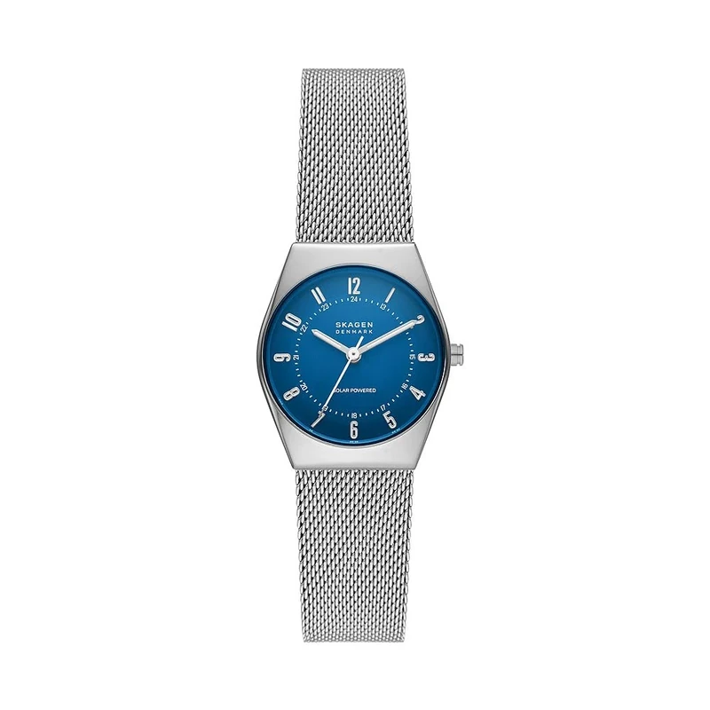 Skagen Grenen Watch for Women, Solar-Powered Movement with Stainless Steel or Leather Strap