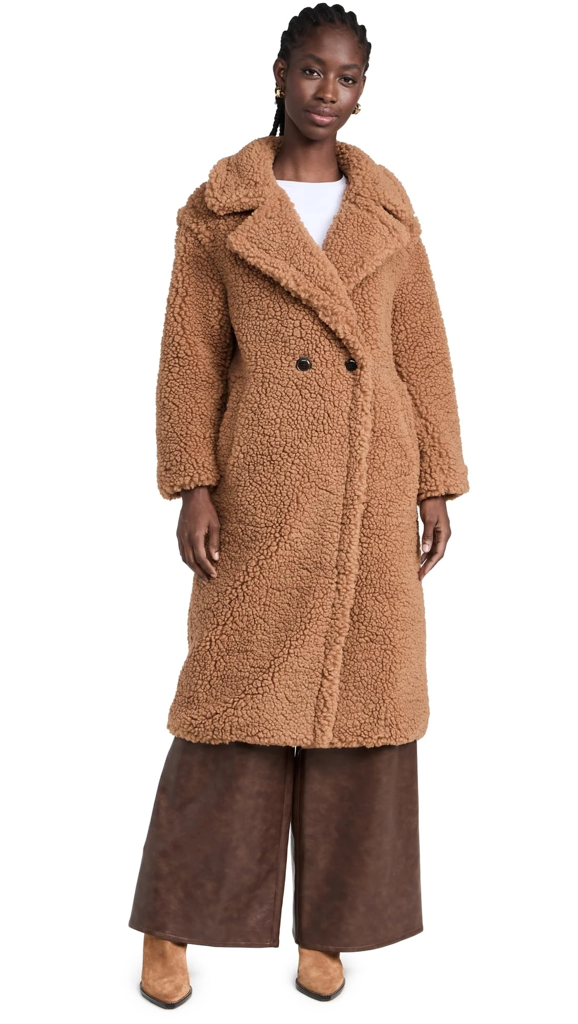 UGG Women's Gertrude Long Teddy Coat, Chestnut, 1X