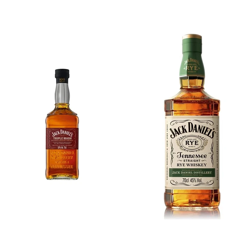 Jack Daniel's Triple Mash Blended Whiskey, 70 cl & 's Tennessee Rye Whiskey, 70cl