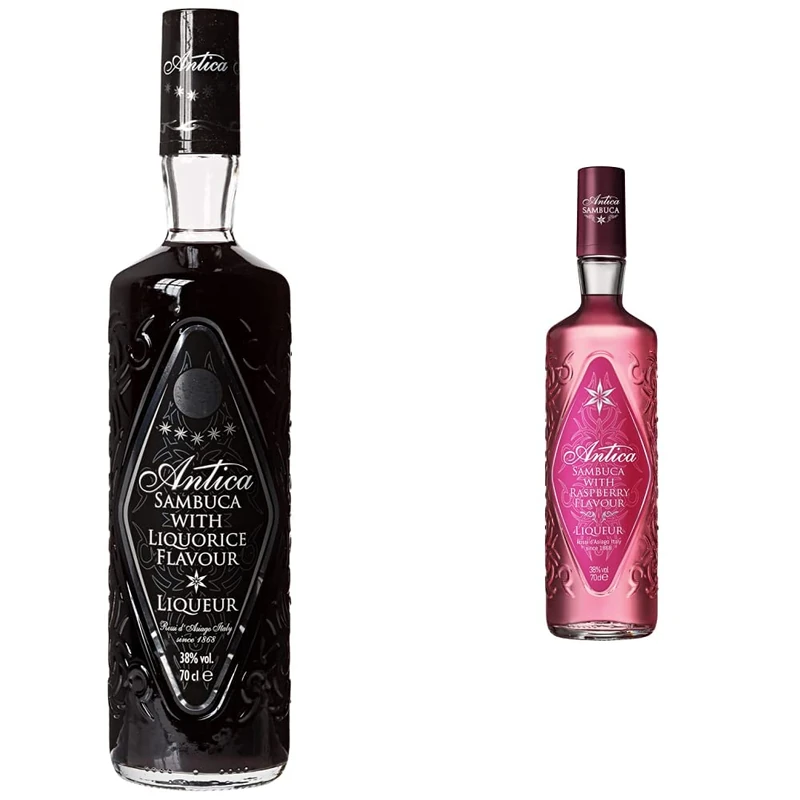 Antica Sambuca Black Liquorice Sambuca, 70cl & Antica Raspberry Sambuca, 70 cl