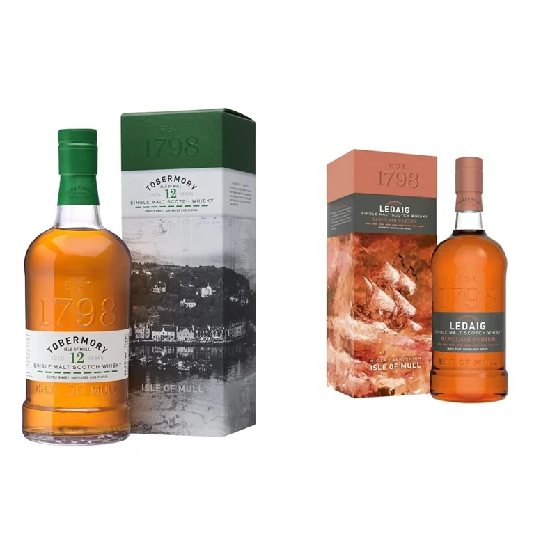 Tobermory 12 Year Old Single Malt Scotch Whisky, 70cl & Ledaig Sinclair Series Rioja Cask Finish Single Malt Scotch Whisky, 700ml