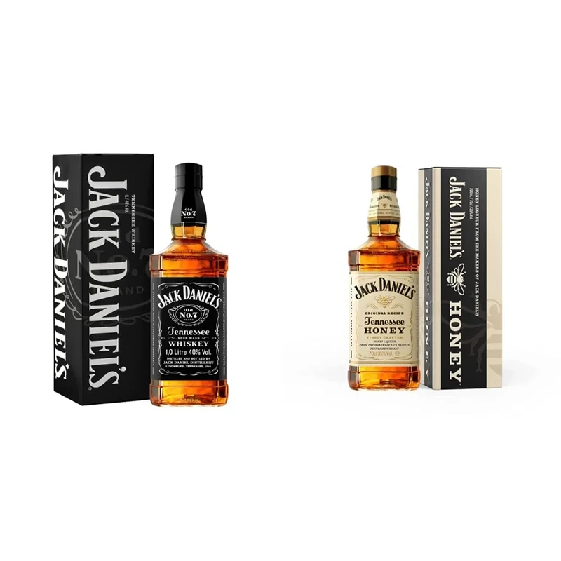 Jack Daniel's Tennessee Whiskey Gift Tin, 1L & 's Tennessee Honey Gift Tin, 70 cl