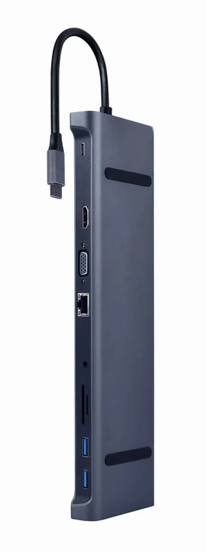Gembird USB Type C Multiport Adapter 10 in 1 3 5 mm Space Grey - Image 1