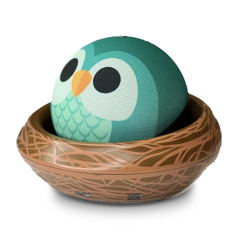 Echo Dot (5th generation, 2022 release) Kids | Designed for kids, with parental controls | Owl + Owl Nest Stand