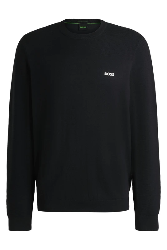 BOSS Mens Momentum-X CN Branded Crew-Neck Sweater in Dry-Flex Fabric