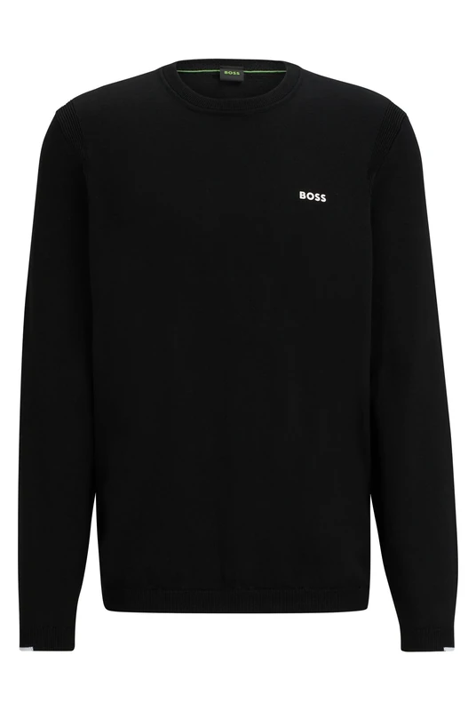 BOSS Mens Ever-X CN Logo-Print Sweater in a Cotton Blend