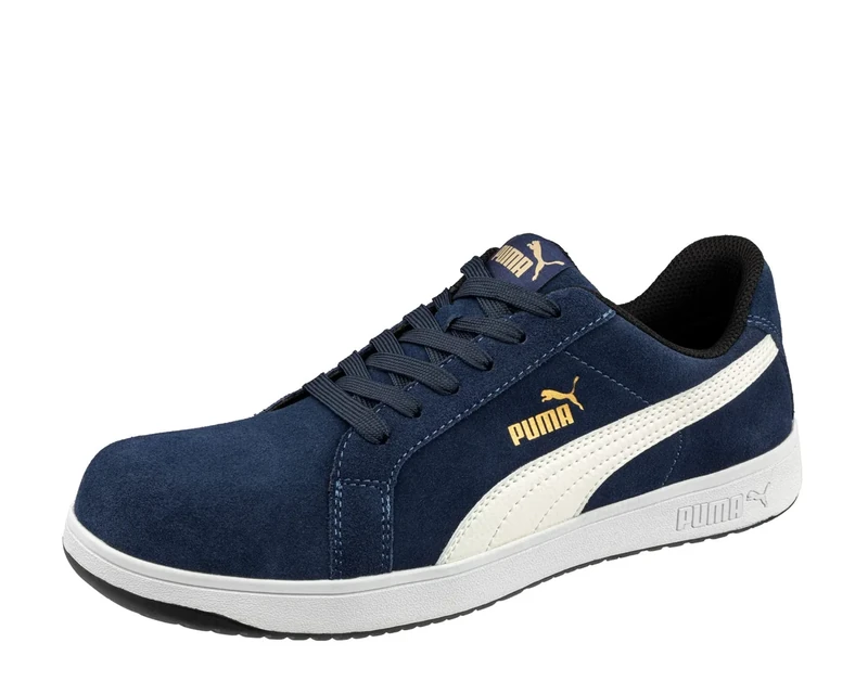 Puma Safety Iconic Suede Navy Low Safety Shoes Blue Size 40 - Image 1