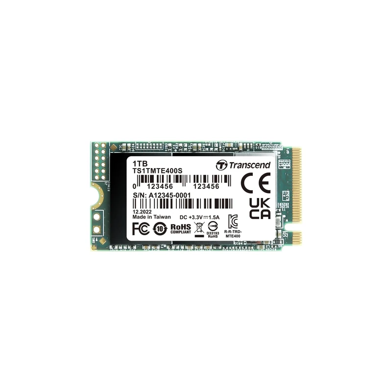 Transcend MTE400S 1TB M.2 2242 NVMe PCIe Gen3 x4 SSD, Read/Write up to 2,000/1,700 MB/s with 3D NAND Flash TS1TMTE400S