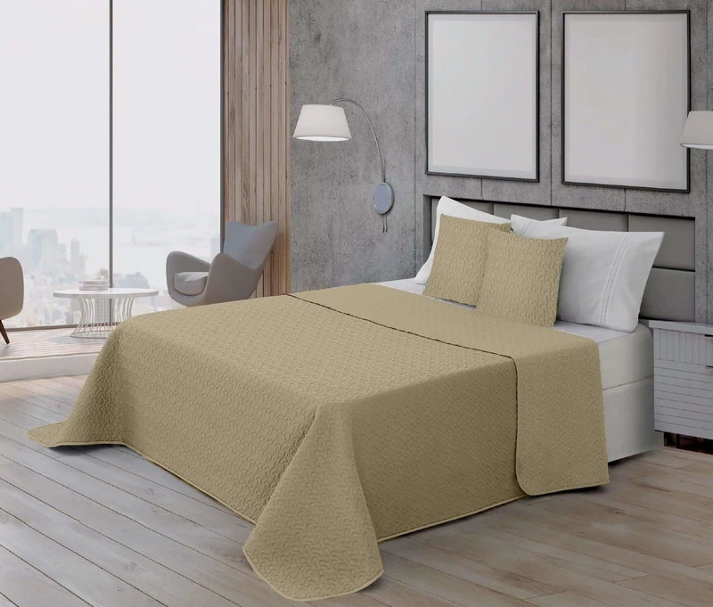 BELUM | Bouti Micro-Saten Bedspread 100 g Stone Model for 135 cm Bed (235 x 270 cm) Extra Soft Bouti Bedspread for Spring, Summer, Autumn and Winter - Image 1