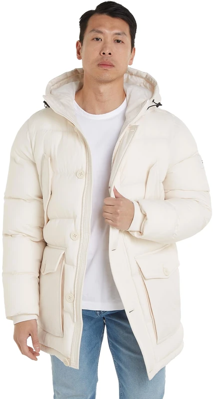 Tommy Hilfiger Men's Parka Winter, Beige (Weathered White), 3XL