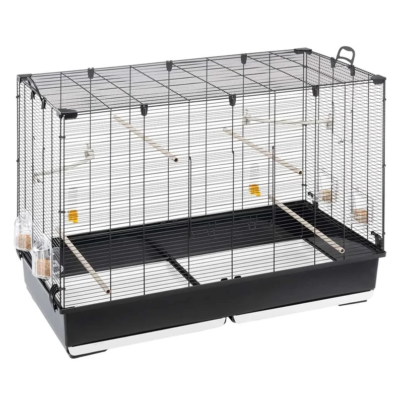 Ferplast Bird Cage Aviary PIANO 7 Large Cage for Birds, Canaries, Budgies, Finches, Loverbirds, Metal, Accessories Included Rotating Feeders Perches, 99.5 x 53 x h 74 cm.