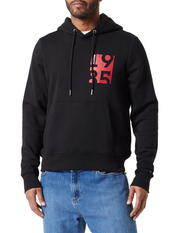 Tommy Hilfiger Men's Short-Sleeve T-Shirt Crew Neck, Black (Black), L