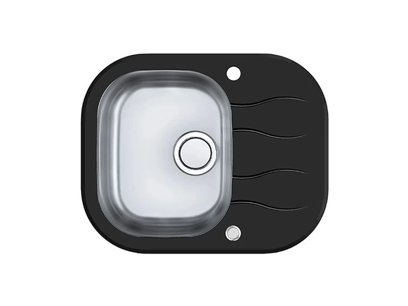 Kitchen Sink Made of Glass with a Single Bowl from Alveus Wave UP 10 - Black - 1123811