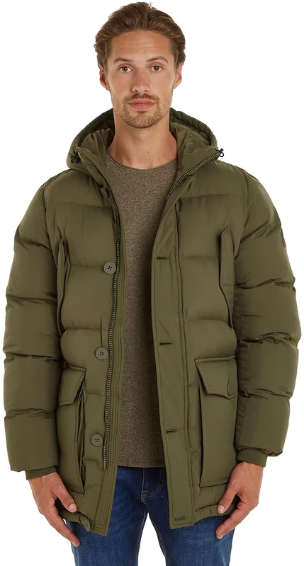 Tommy Hilfiger Men's Parka Winter, Green (Army Green), XXL