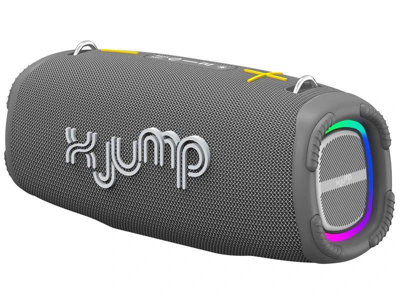 X JUMP XJ 200 Portable Wireless Speaker Amplified 90 W, High Performance, with TWS Function, USB, AUX-IN, Built-in Microphone, IPX5 Waterproof Wireless Speaker, Waterproof IPX5, Grey