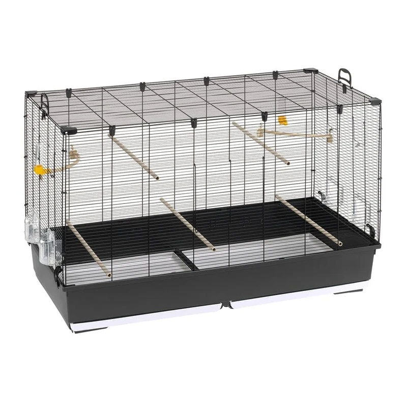 Ferplast Bird Cage Aviary PIANO 8 Large Cage for Birds, Canaries, Budgies, Finches, Loverbirds, Metal, Accessories Included Rotating Feeders Perches, 118 x 59 x h 75 cm.