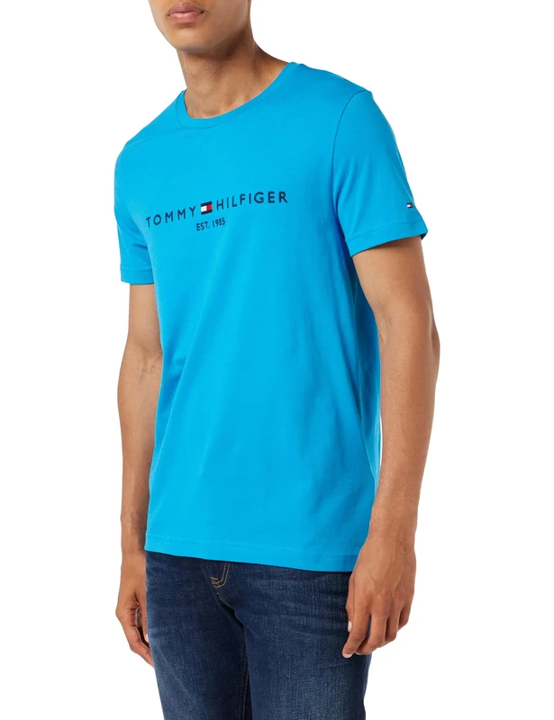 Tommy Hilfiger Men's Short-Sleeve T-Shirt - Cerulean Aqua XS