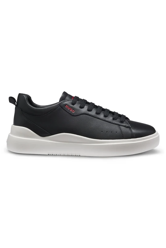 HUGO Mens Blake Tenn Cupsole Trainers in Smooth Leather Size 10 Black