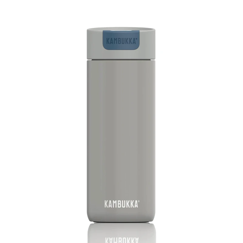 Kambukka Olympus 500ml / 17oz Stainless Steel Travel Mug, Thermal Insulated Coffee Mug for Hot and Cold Beverages, Leak-Proof with Non-Slip Base and Snapclean Technology - Serious Grey - Image 1