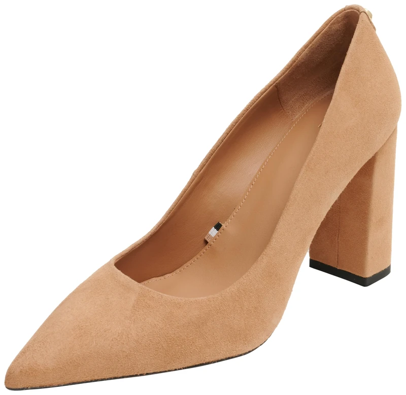 BOSS Women's Janet_chpump90_sd Pump, Medium Beige, 4 UK