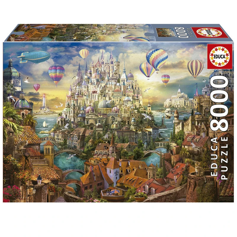 Educa 80-19570 8000 Ciudad de los Sueños City of Dreams, Black, 26 x 18 cm