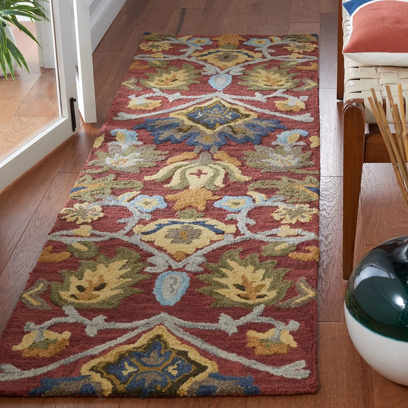 Safavieh Contemporary Rug for Living Room, Dining Room, Bedroom - Blossum Collection, Short Pile, in Multi, 68 X 244 cm