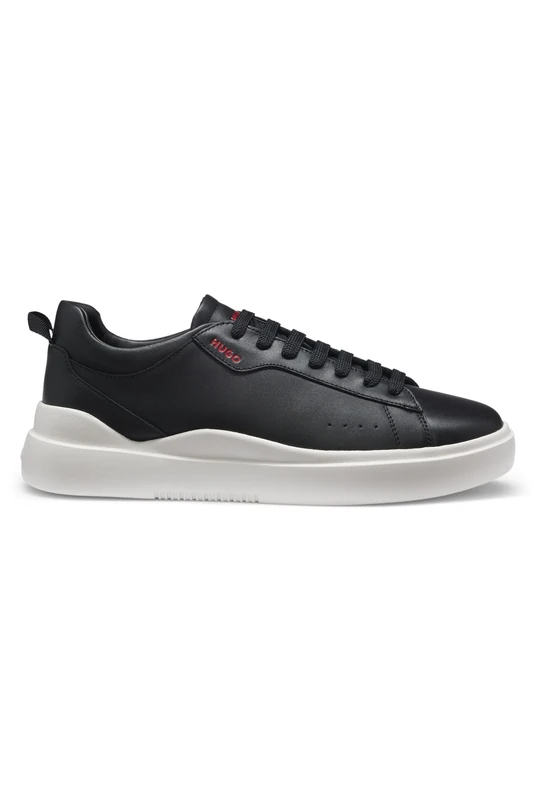 HUGO Mens Blake Tenn Cupsole Trainers in Smooth Leather Size 9 Black