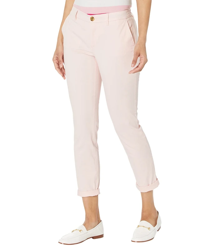 Tommy Hilfiger Women's Relaxed Fit Hampton Chino Pants (Regular and Plus), Ballerina Pink, 16