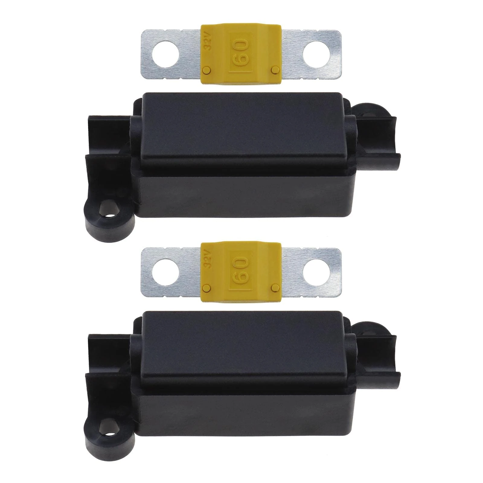 EMSea 2PCS Midi Fuse Holders & 2PCS 60Amp Midi Fuses for Cars Trucks Construction Vehicles Agricultural Machinery Buses Caravans