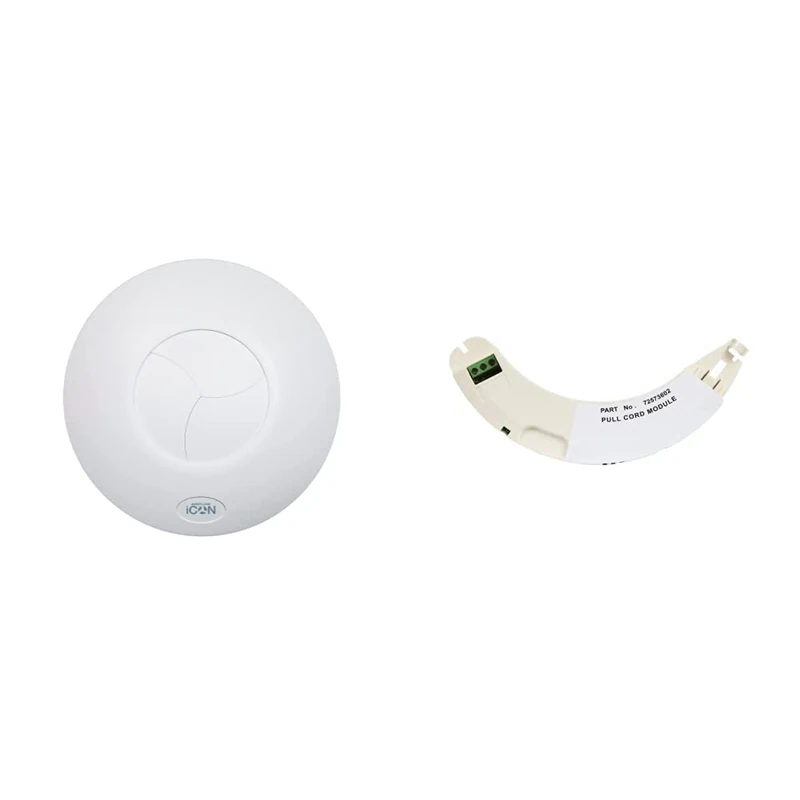 Airflow iCON ECO 15 240V 100mm Extractor Fan Outlet, White & 72573602 iCON PCM Plug-in Pull-Cord Module for 230V Fan,White